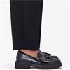 CLARKS WOMENS TASSEL SLIP ON LOAFER - BLACK PATENT